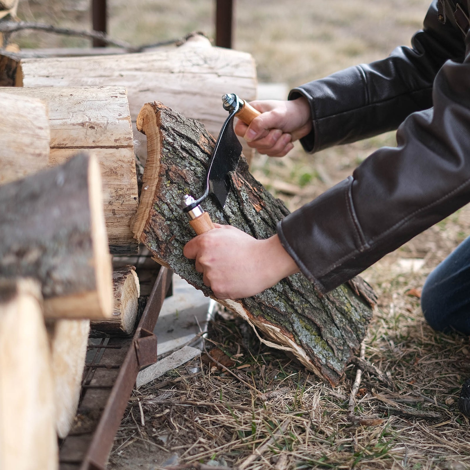Felled | Draw Shave Knife – 8 IN Curved Draw Knife Curved Woodworking Tool