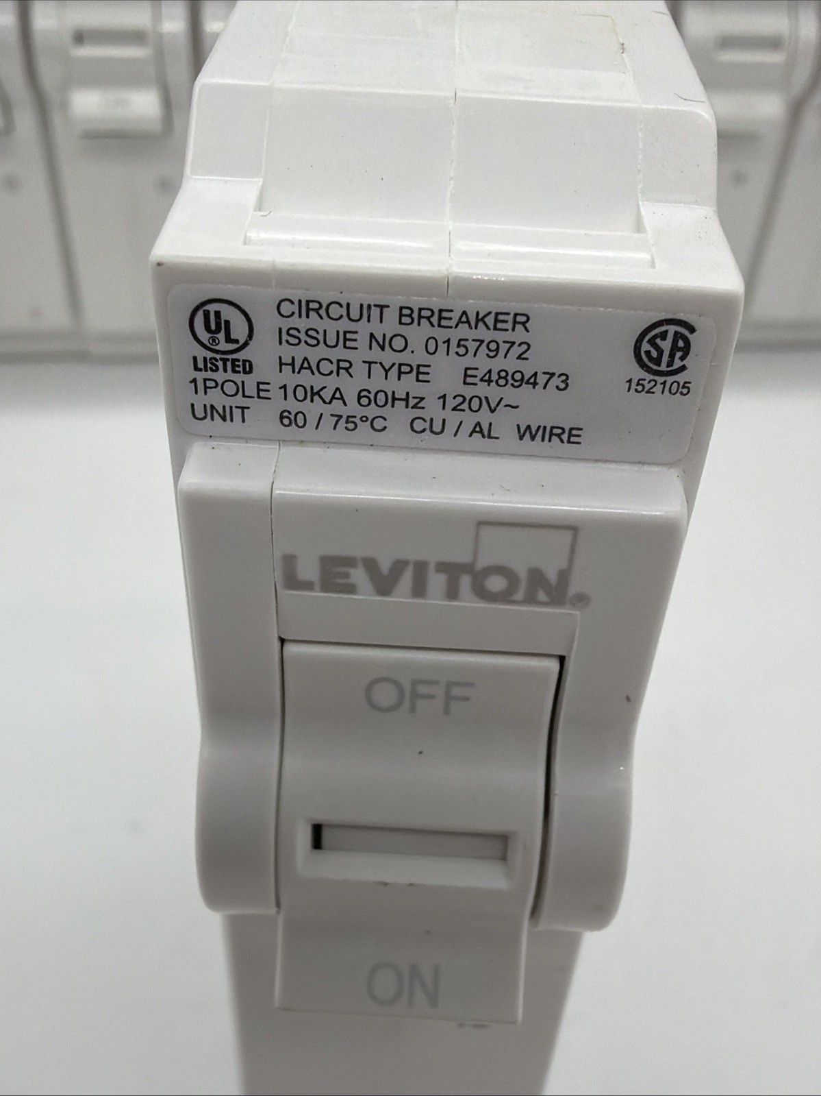 10 pcs LB115-T Leviton Standard 1-Pole 20A 120V Thermal Magnetic Circuit Breaker