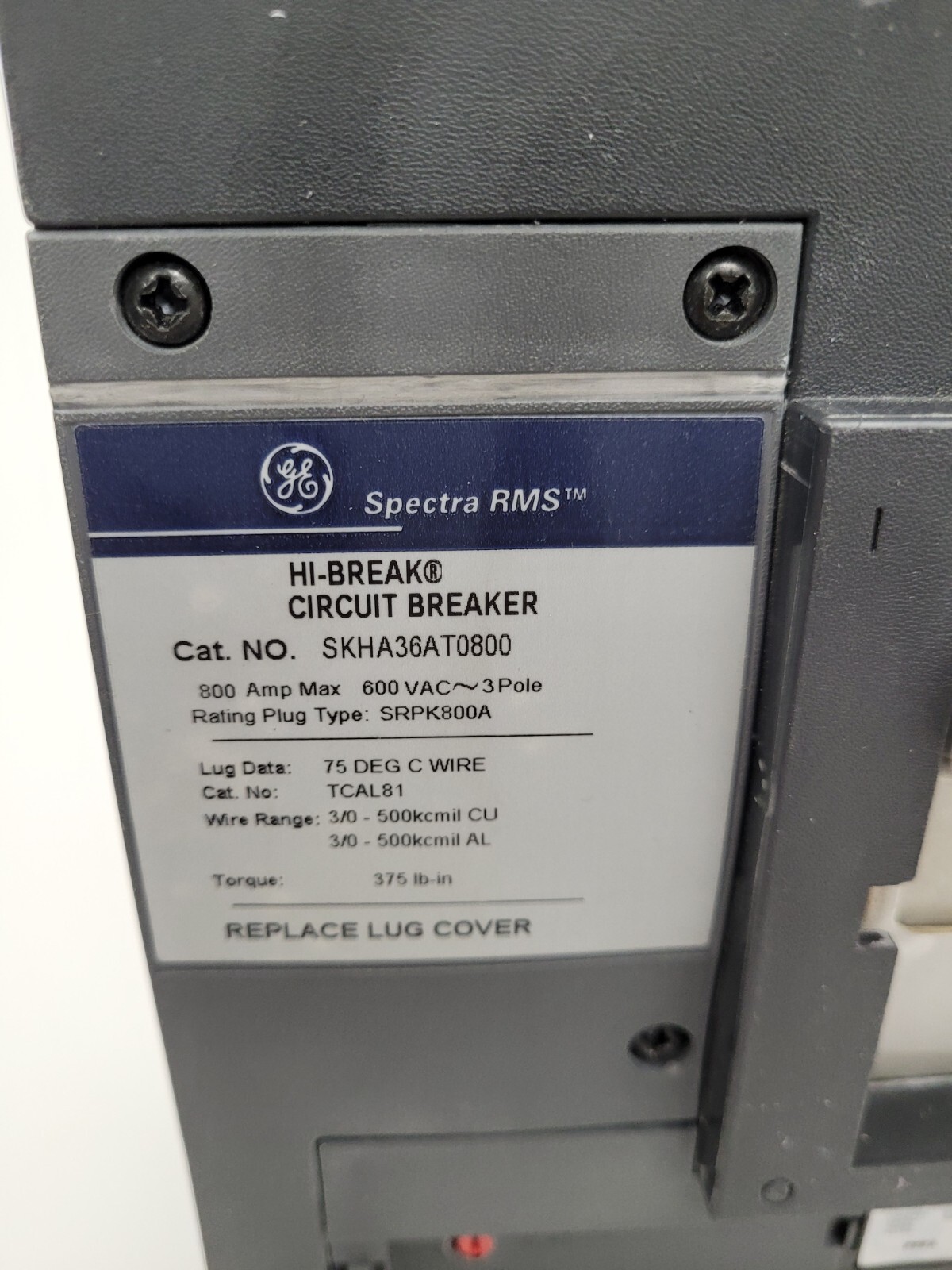 SKHA36AT0800 GE Spectra Circuit Breaker + SRPK800A800 800A Plug -Next Day Option