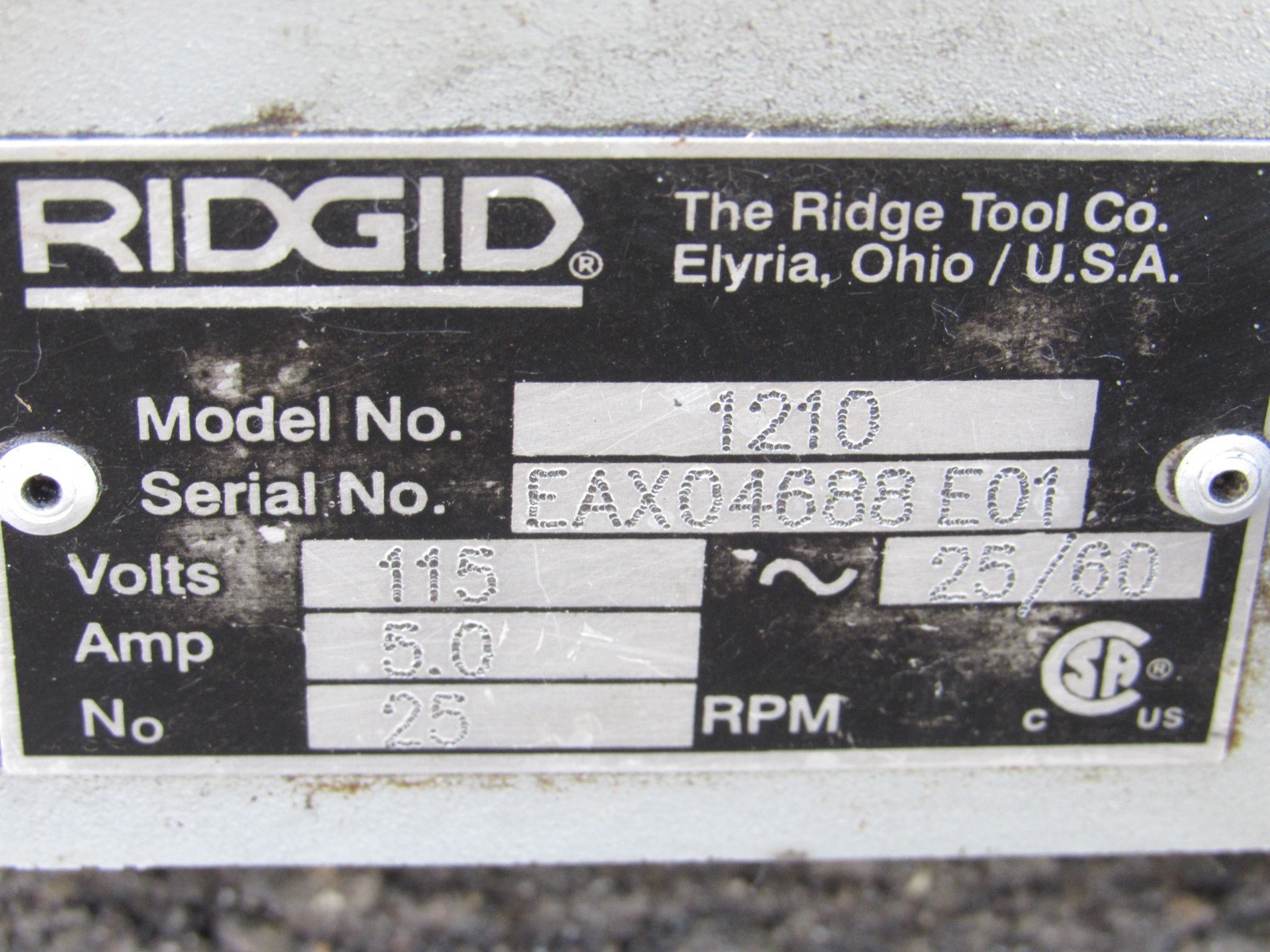 Ridgid 1210 Portable Pipe Threading Machine NPT Plumbing Repair Thread