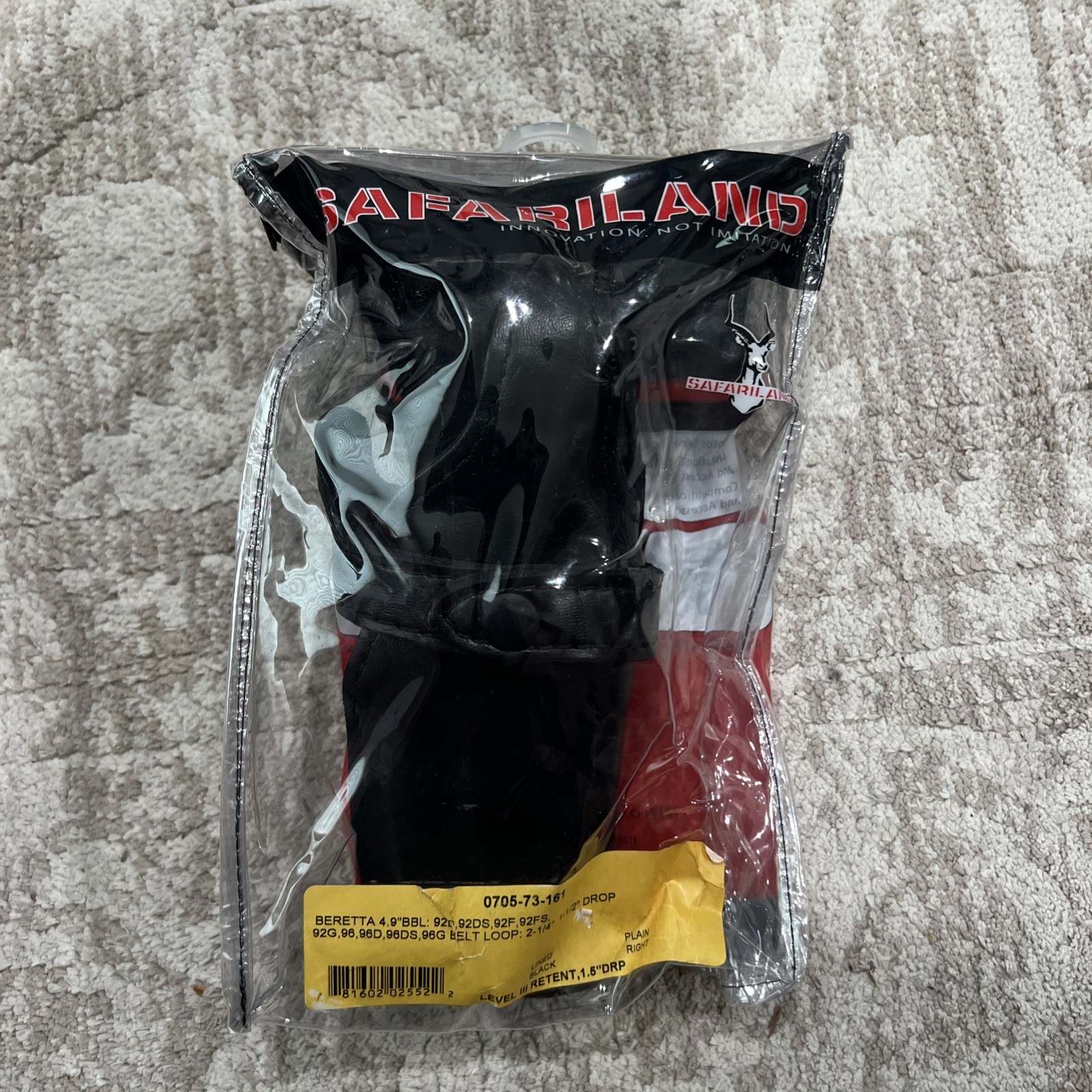 New SAFARILAND 0705 Low Ride Level 3 Duty Holster Beretta 92FS 92F 96 Black RH