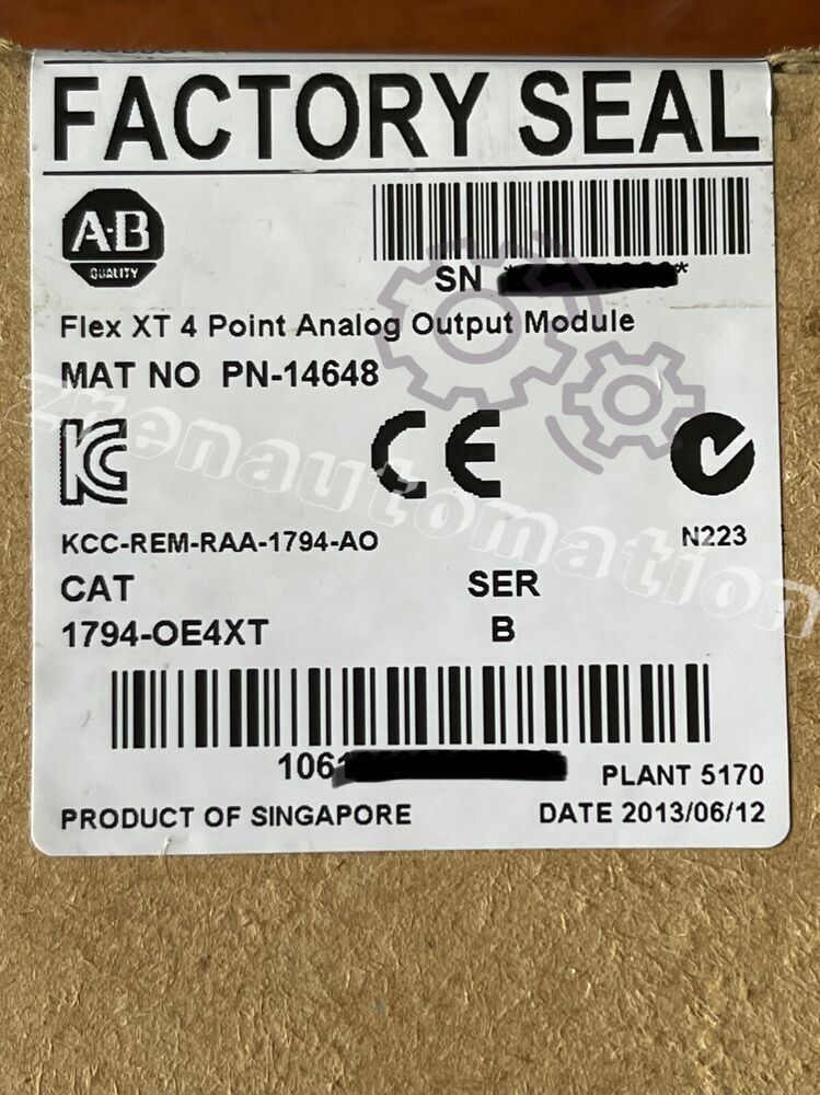 AB 1794-OE4XT SER B Flex XT 4 Point Analog Output Module UPS Expedited Shipping