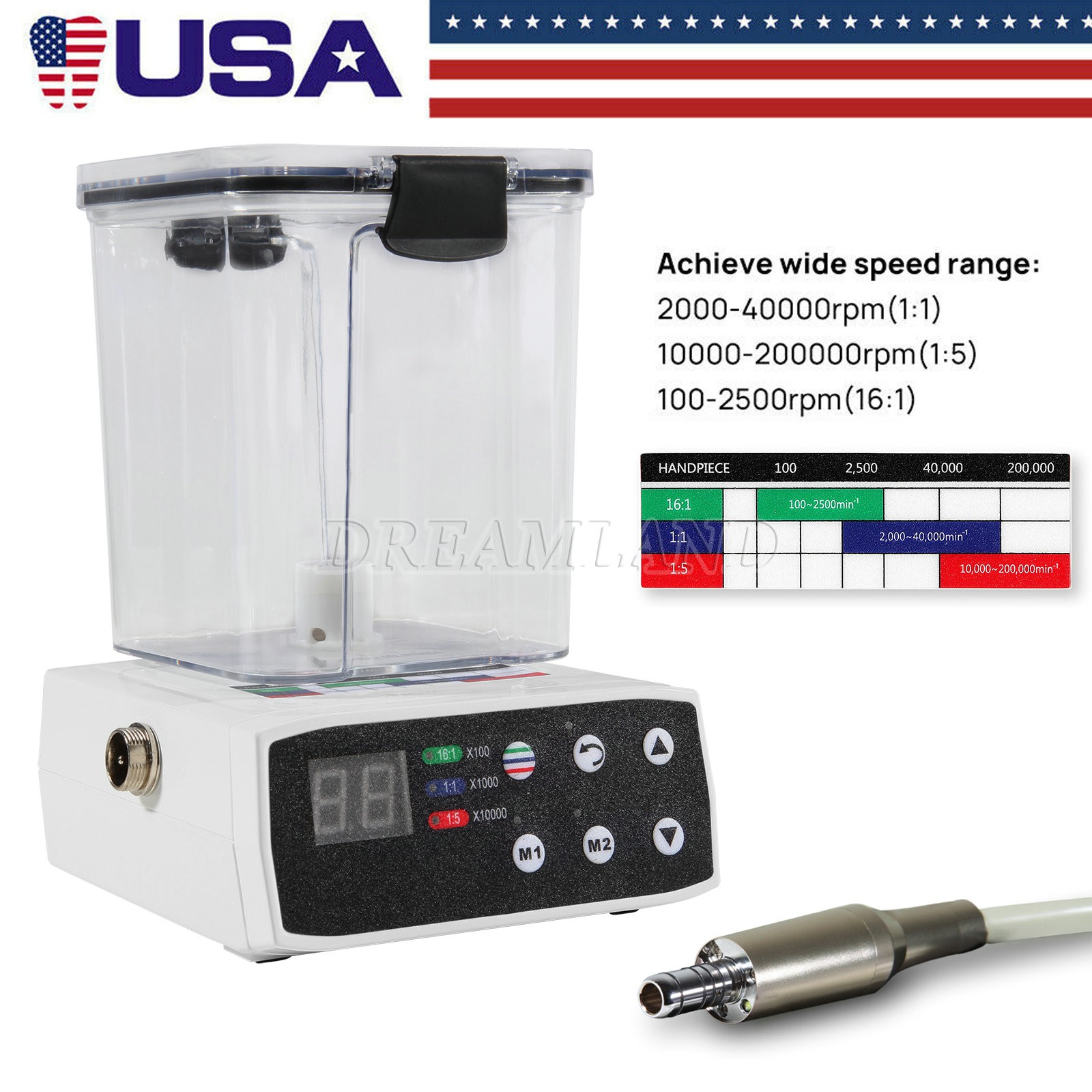 Dental Brushless LED Electric Motor Water Tank fit E type 1:5 1:1 LED Handpiece