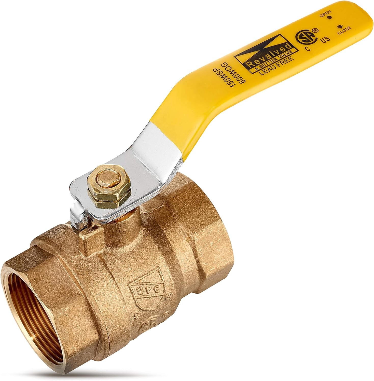 2″ Brass Ball Valve, Lead-Free, Female Threaded NPT Connector – 1 Pack