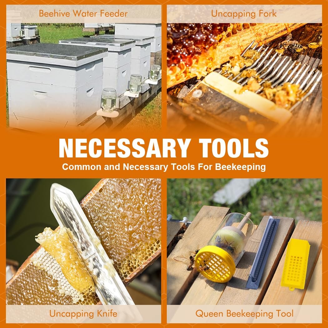 14 Pcs Beekeeping Tools w/ Bee Smoker,Beekeeping Supplies Bee Hives Starter Kit