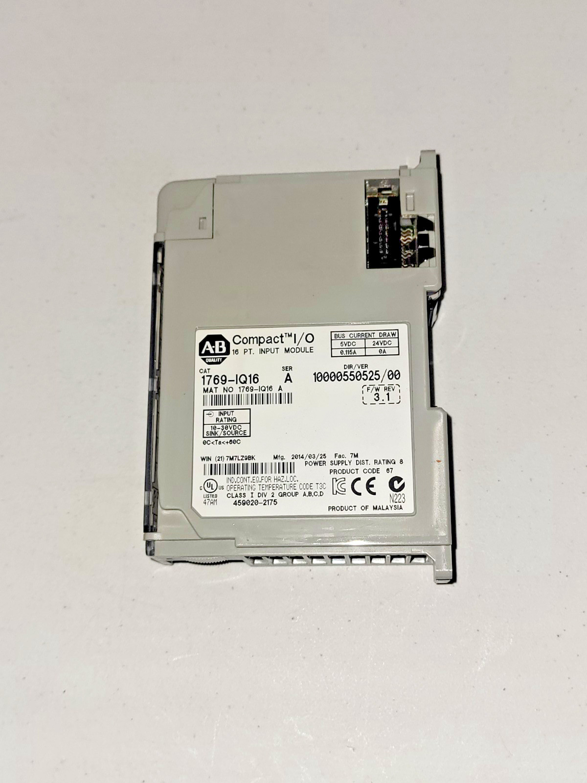 Allen Bradley 1769-IQ16 SERIES A 16 POINT INPUT MODULE 1769IQ16