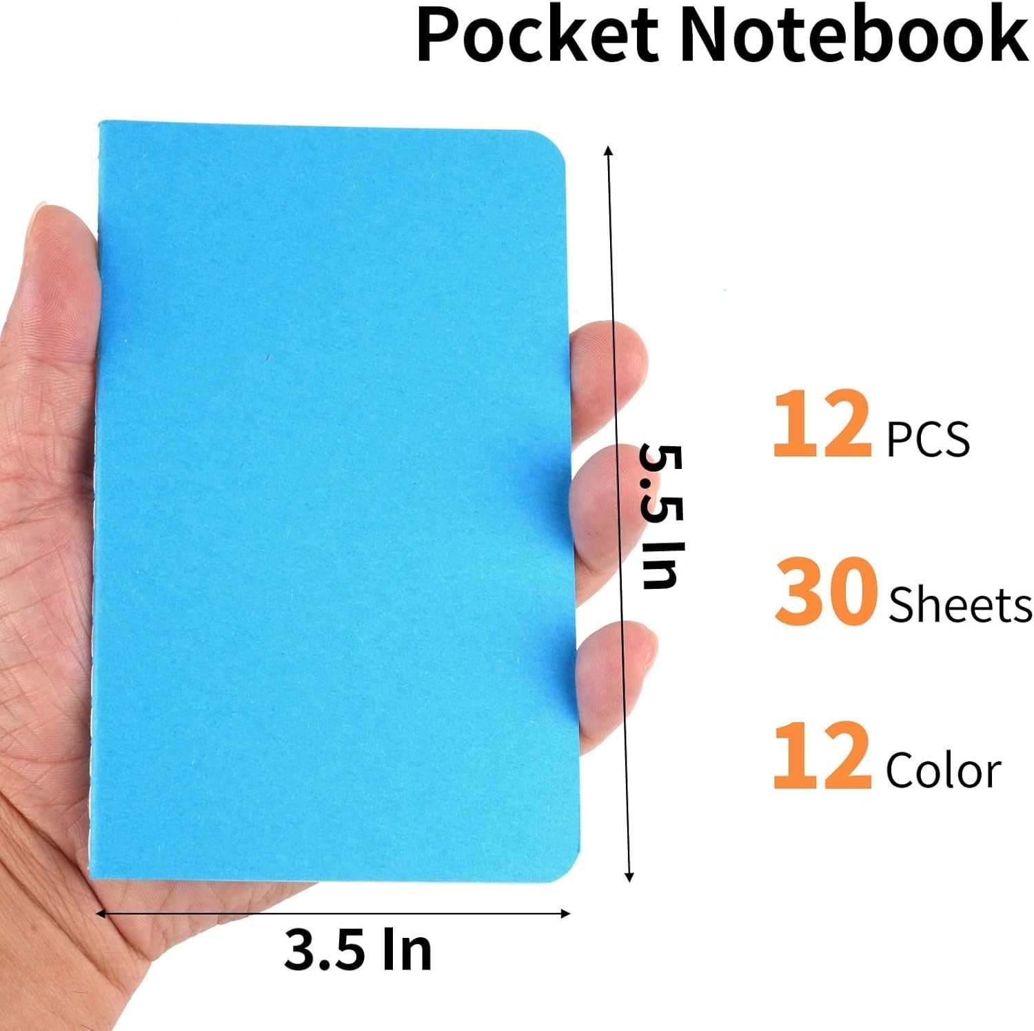 12 Pack Mini Pocket Notebook 3.5 X 5.5 Inch Lined Small Journals For Kids Cover