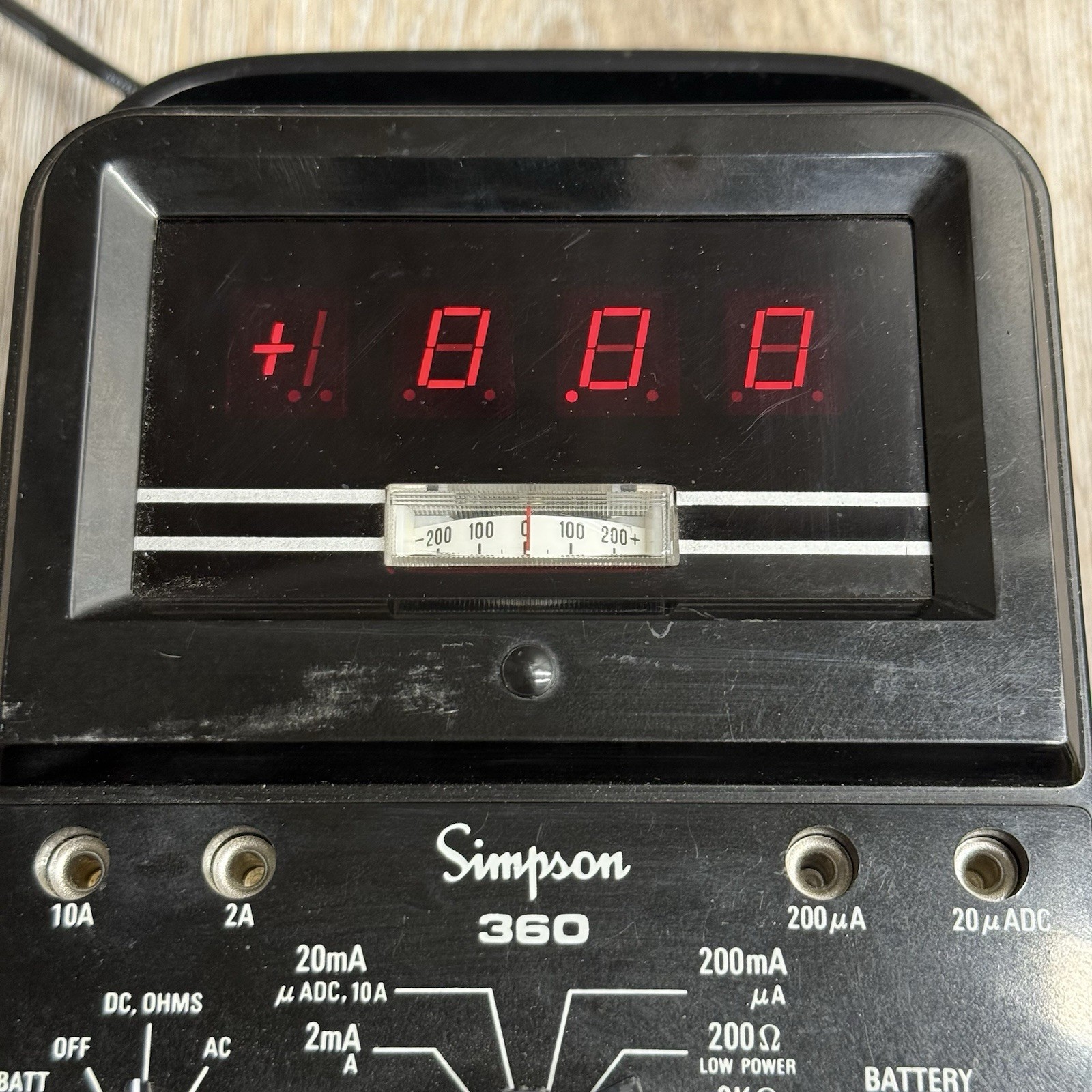 RARE VTG Simpson 360-2 Digital Volt-Ohm-Milliammeter -POWERS ON- Leads Included