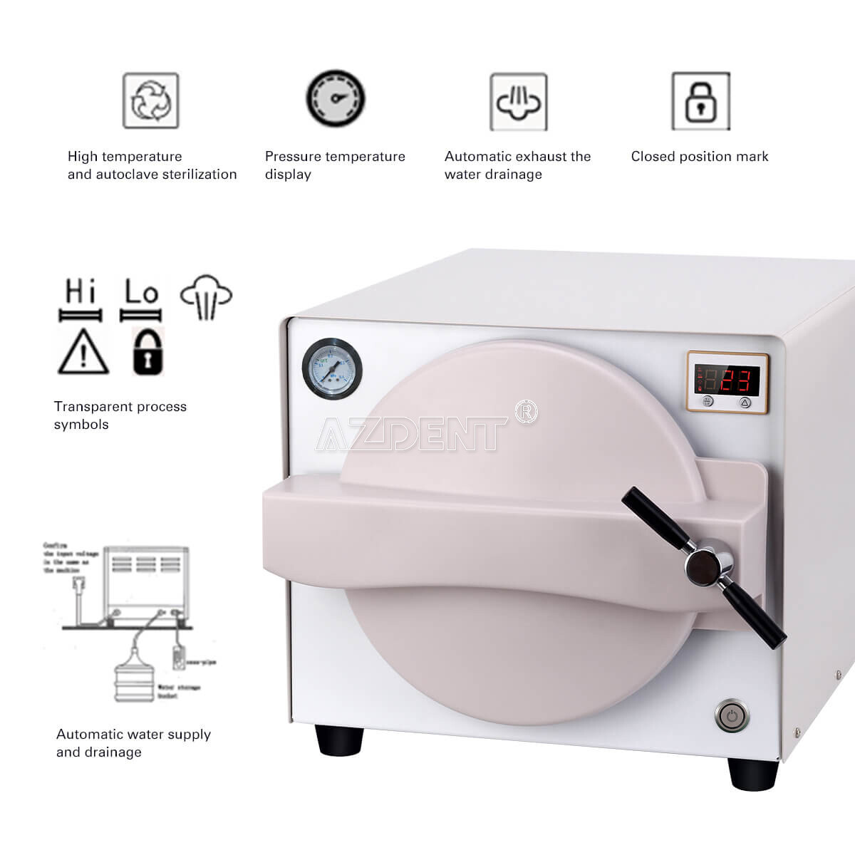 18L/22L Dental Autoclave Steam Sterilization Class B/N Sterilizer with Printer