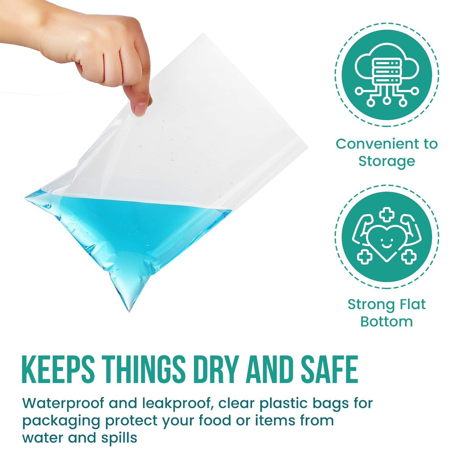 1.5-Mil Expandable Gusseted Poly Bags Clear Polyethylene Multiple Sizes LDPE