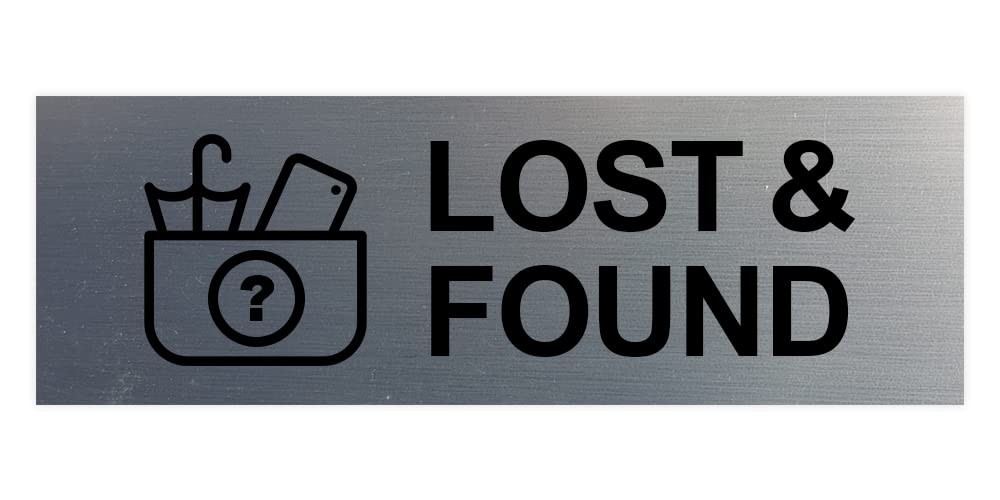 Basic Lost And Found Sign Brushed Silver – Large