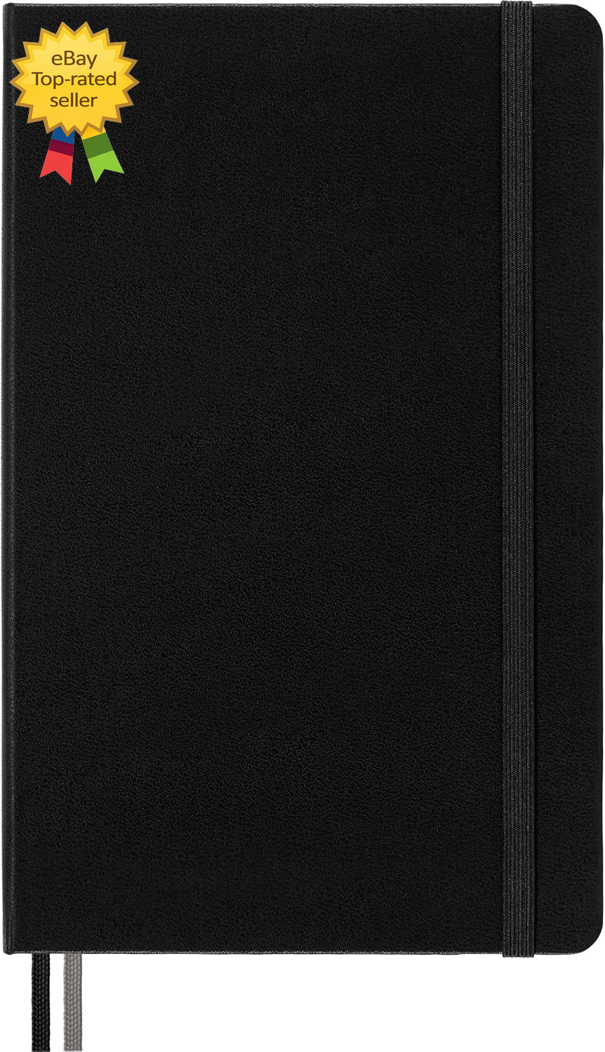 Classic Expanded Hardcover Notebook Large Dotted Black 400 Pages 5 x 825 Inch