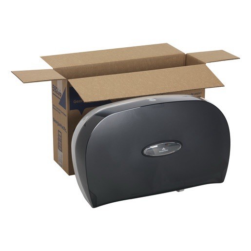Georgia Pacific 2-Roll 9″ Jumbo Bath Tissue Toilet Paper Dispenser 59209 Gray