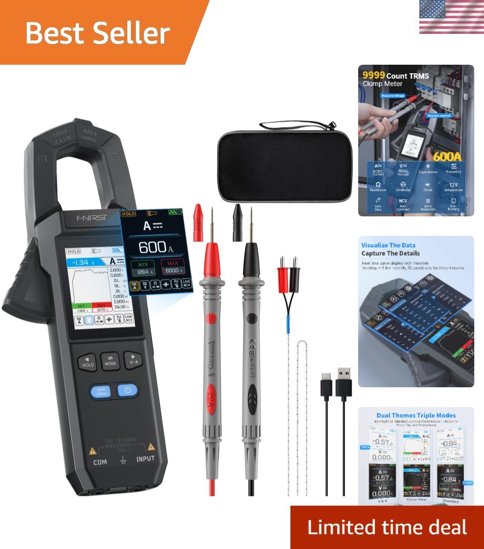Digital Clamp Meter Multimeter TRMS AC/DC Voltage Current NCV 600A
