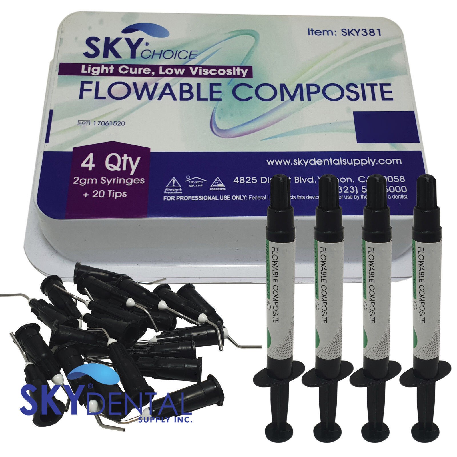 FLOWABLE COMPOSITE 4 SYRINGES +20 Tips A1 A2 A3.5 B1 B2 B3 B4 C1 C2 C3 C4 Shades