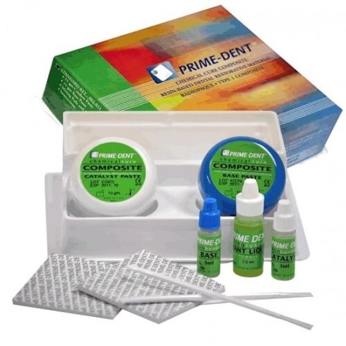 Prime-Dent Dental Chemical Self Cure Composite Resin Kit 15g/15g with Bonding