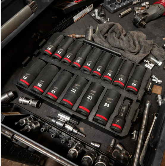 Milwaukee long impact socket set half inch drive 16pc 49-66-6803 FedEx shipping