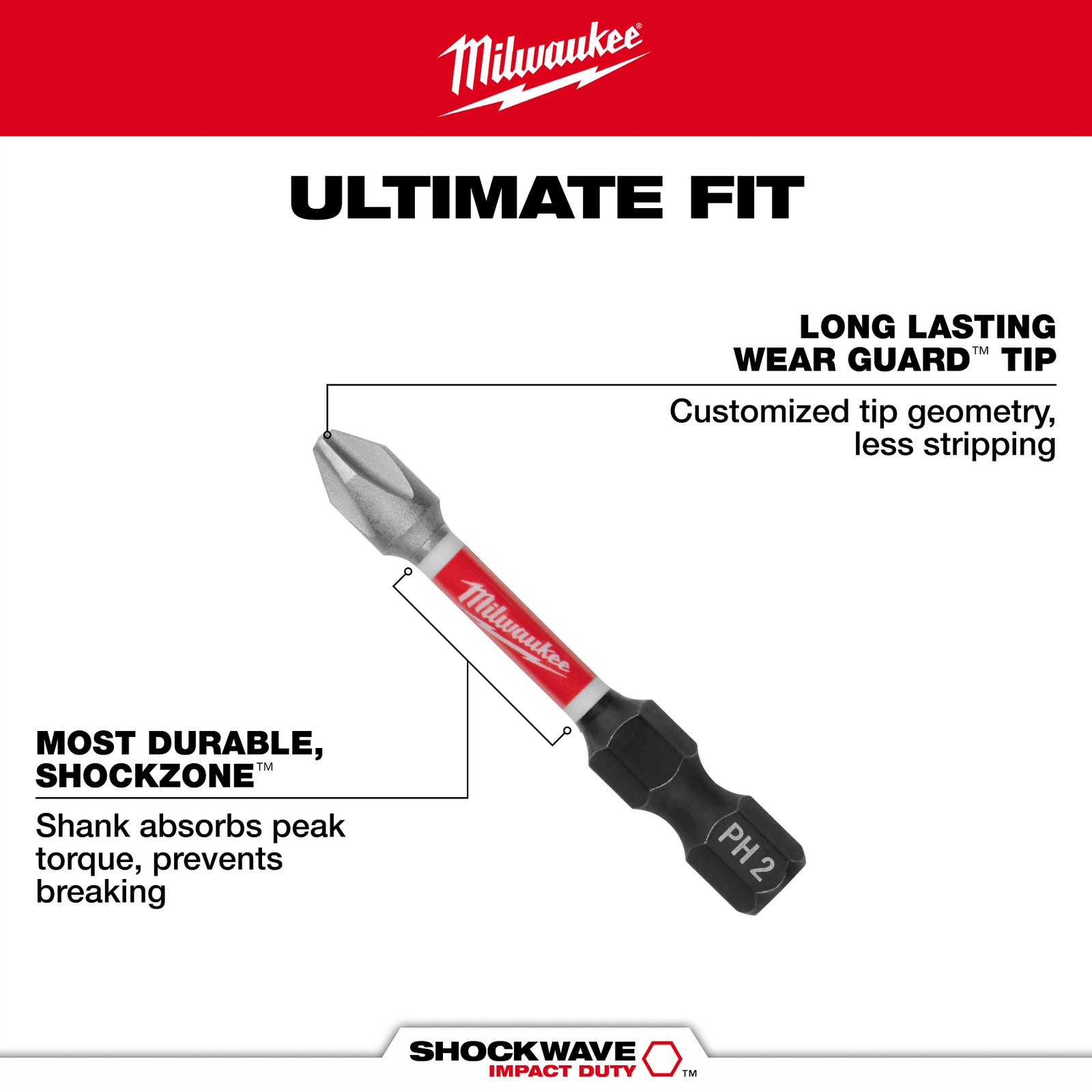 Milwaukee Tool 48-32-2390 SHOCKWAVE Impact Duty Impact Right Angle Adapter