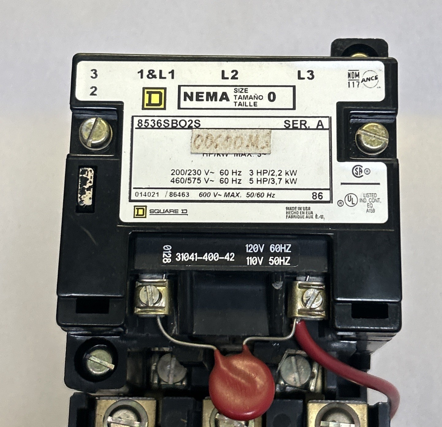SQUARE D,8536SBO2S,STARTER SER A SIZE 0 110/120V COIL