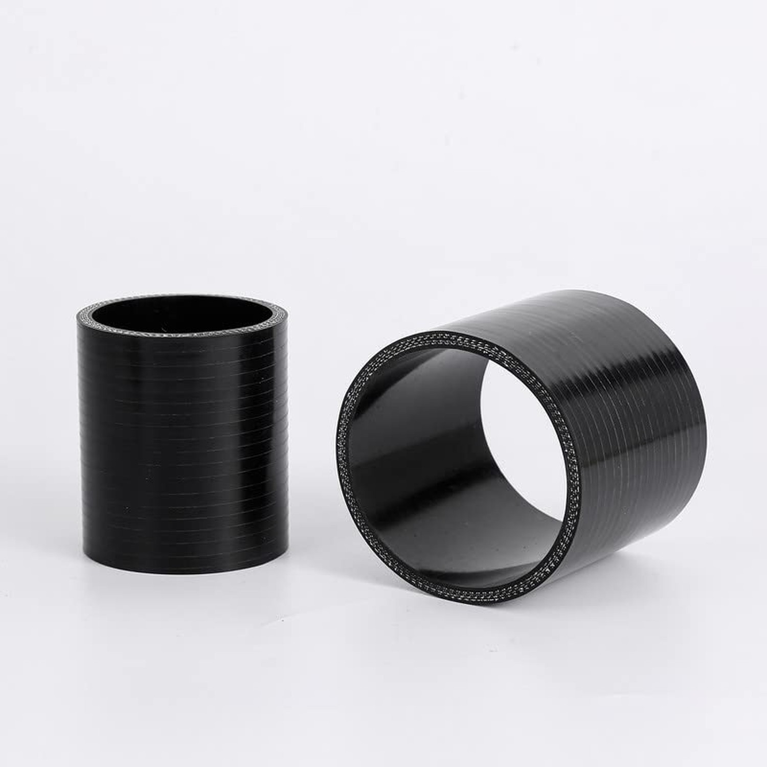 2.5in ID Straight Silicone Hose Coupler with Stainless Steel Hose Clamps, 2-1…