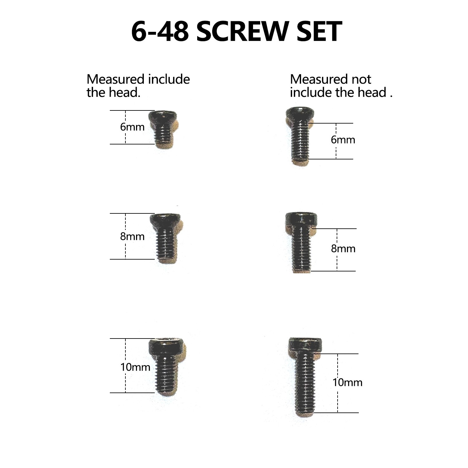 #6-48 Screw Set | 36 Pcs of 6-48 Screws: 6mm, 8mm, 10mm for Precision Tools