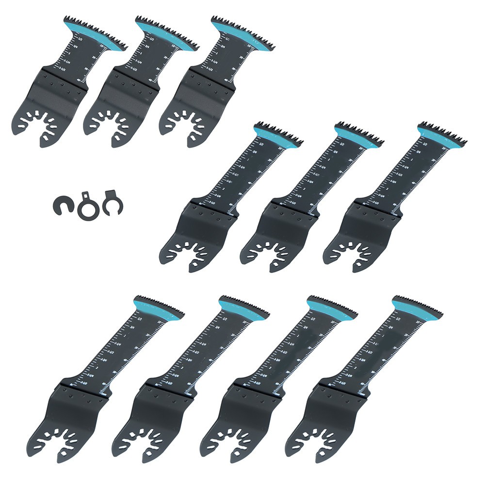 10 Pack Bi-Metal Oscillating Multi Tool Saw Blades Includes 3 Types Curved-Edge