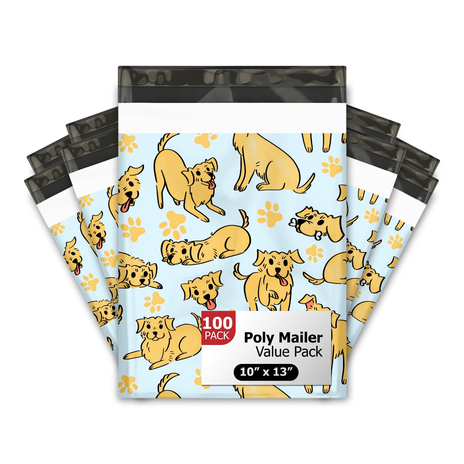 100PCS Dogs Poly Mailers 10×13″ Designer Printed Shipping Bags for Dog Lovers