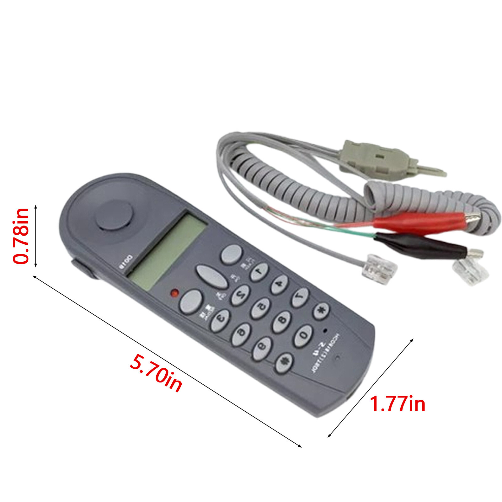 Grey Telephone Phone Butt Test Tester Cable Set Tool Line FaultP7R2