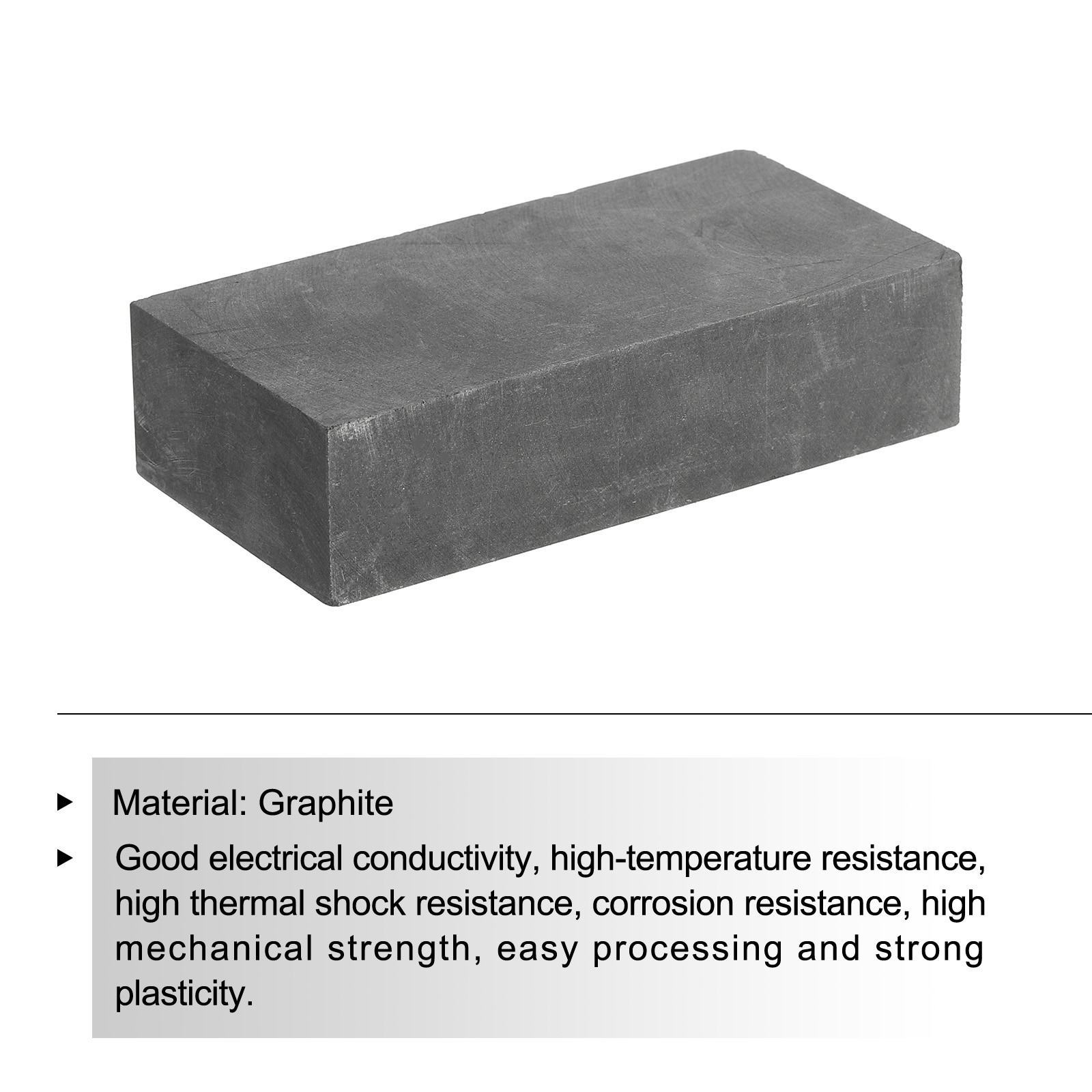 Graphite Block Ingot Rectangle Graphite Electrode Plate Board 100x50x25mm