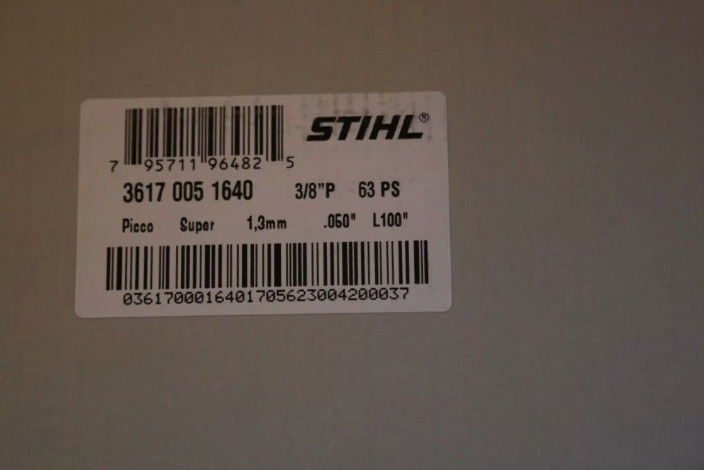 100 Feet Roll Stihl PS Picco chain full chisel .050 gauge 3/8 Yellow Label