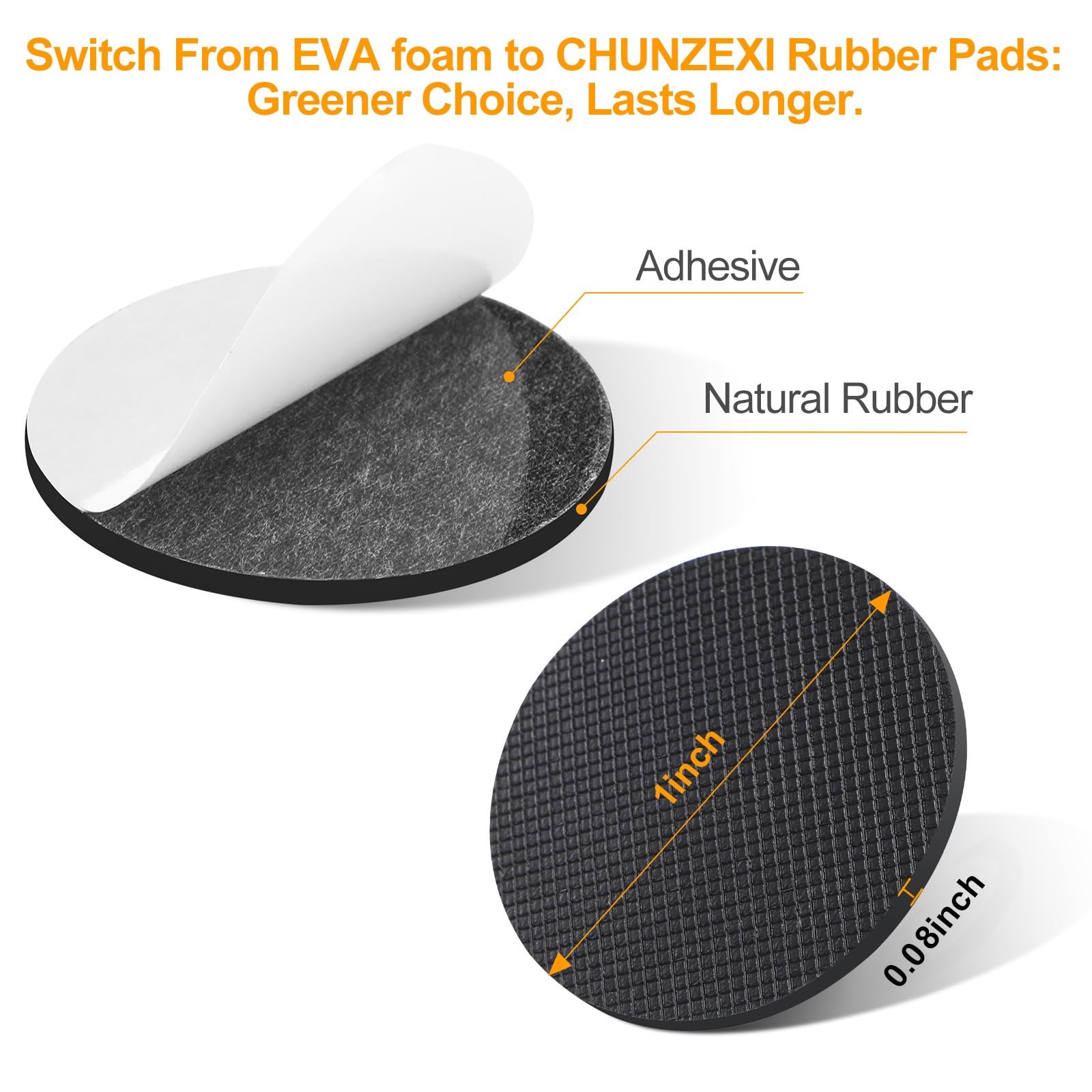 CHUNZEXI Non Slip Rubber Furniture Pads & Grippers, 1 inch 24 Round, Black