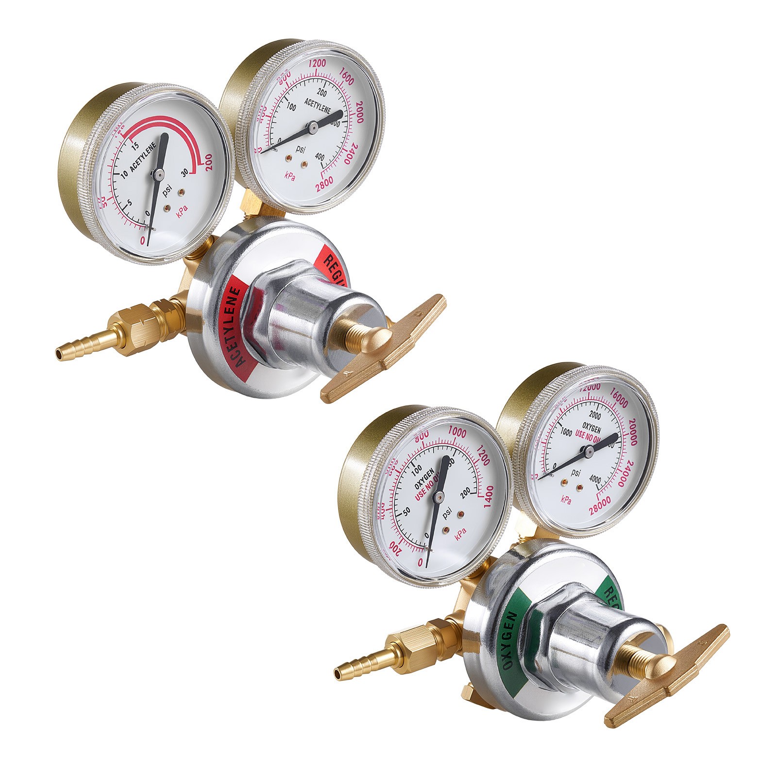 Uimoso Oxygen Acetylene Regulator Set for Welding with Gas Gauges and T-Handle