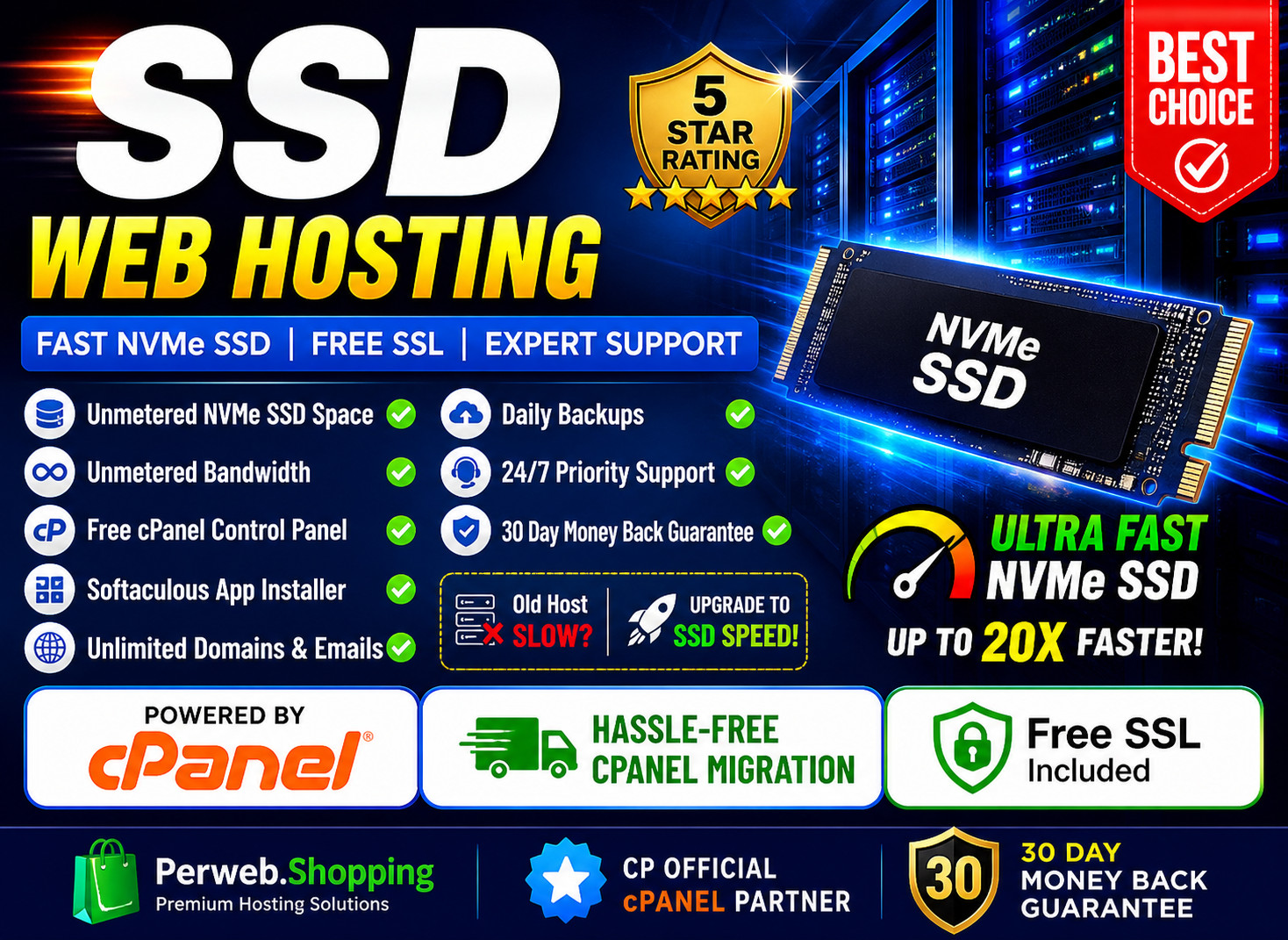 SSD Web Hosting – 💻Unlimited Sites + Free SSL + 24/7 Support | Just $14.99/Year