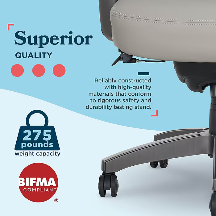 La-Z-Boy Arcadian Ergonomic Bonded Leather Swivel Executive Chair, (60009)