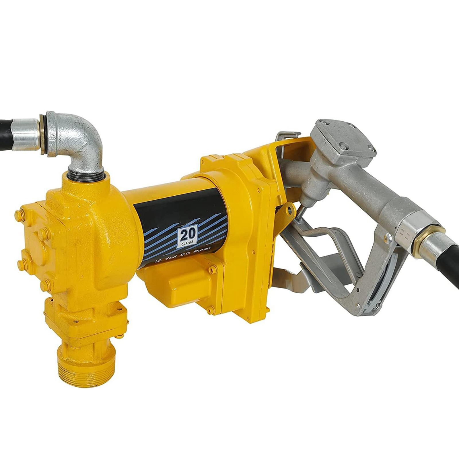 12V Fuel Transfer Pump 20GPM DC Gasoline for Gas Diesel Kerosene w/ Flow Meter