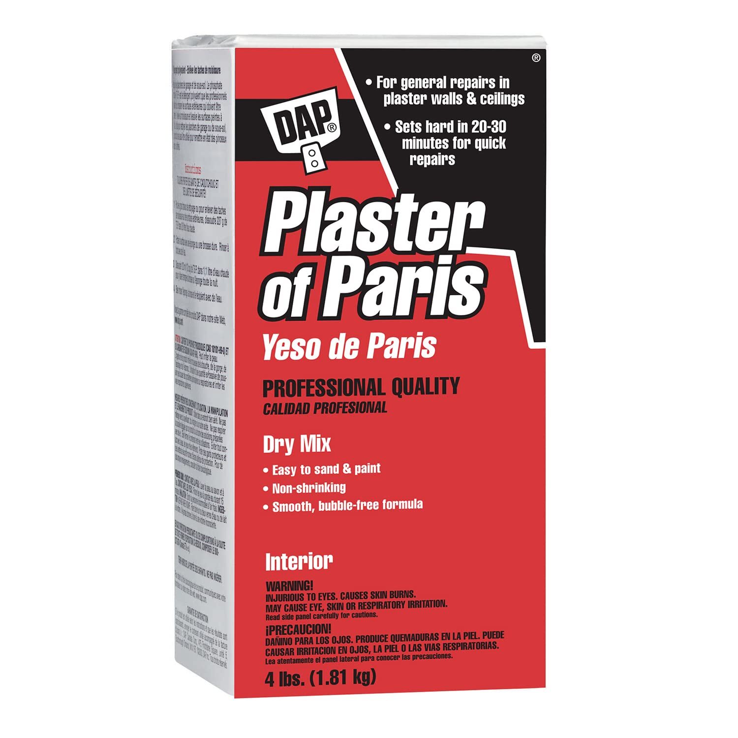 Dap 10318 4Lb White Plaster Sealant Quick Setting For Wall Ceiling Repairs