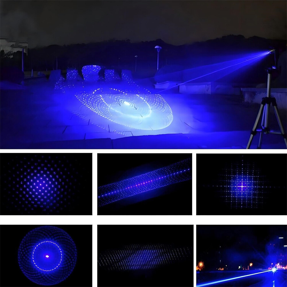 Adjustable High Power Blue Laser Burning Light Pointer Visible Dot Torch Light