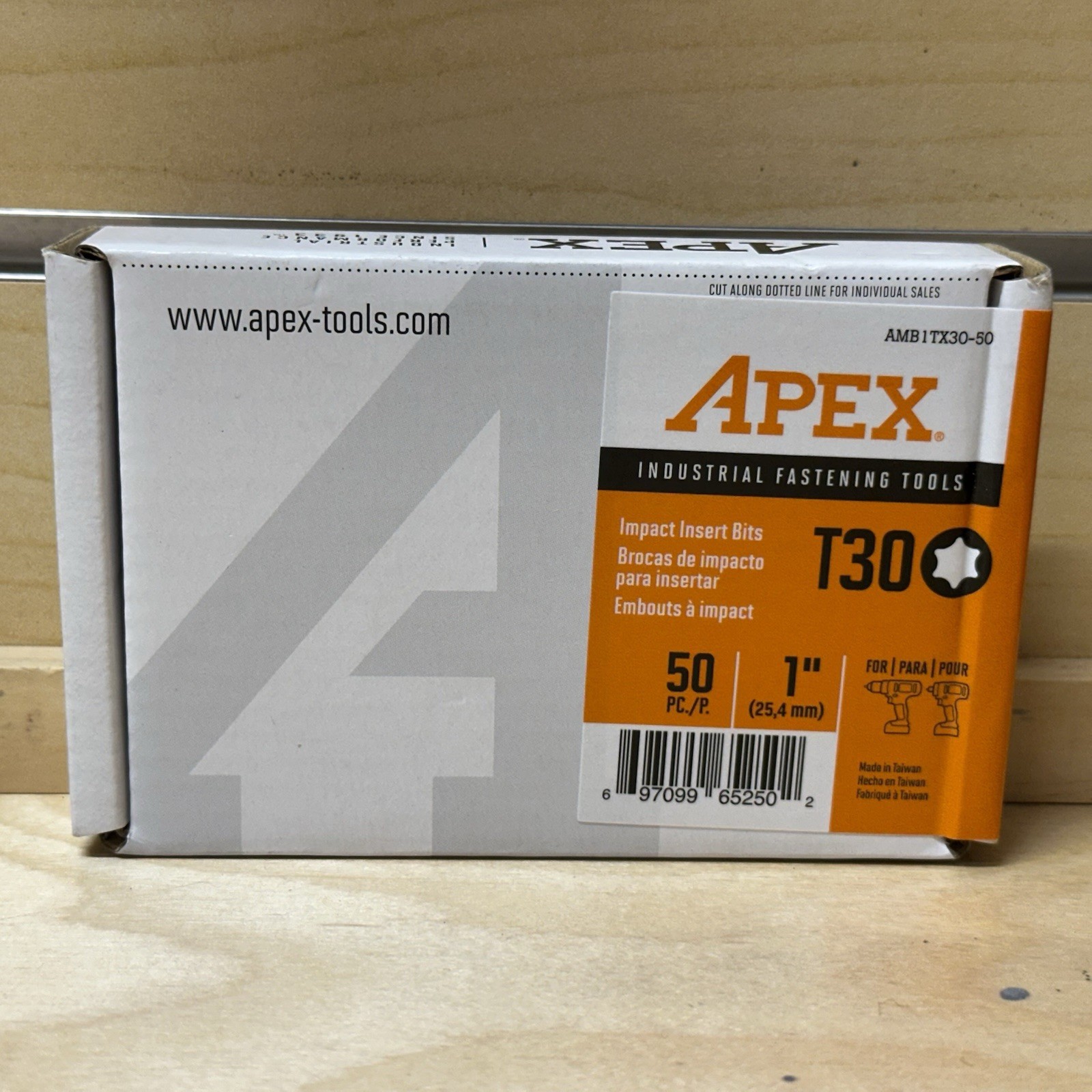 APEX USA Torx T-30 Insert Bit 1/4” Hex – 50 pack!