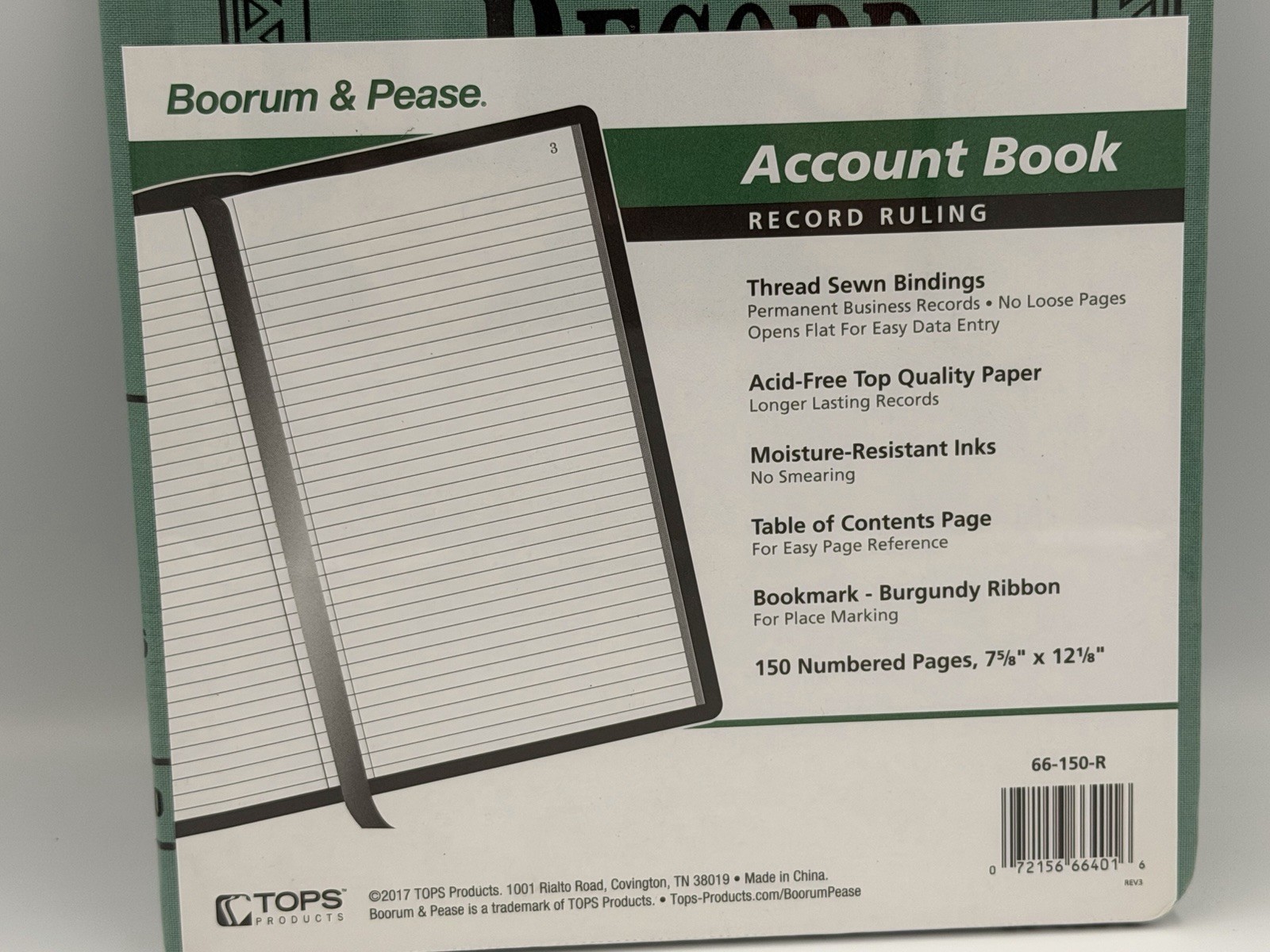 Boorum & Pease 66-150-R Account Book Record Ledger 150 Numbered Pages New