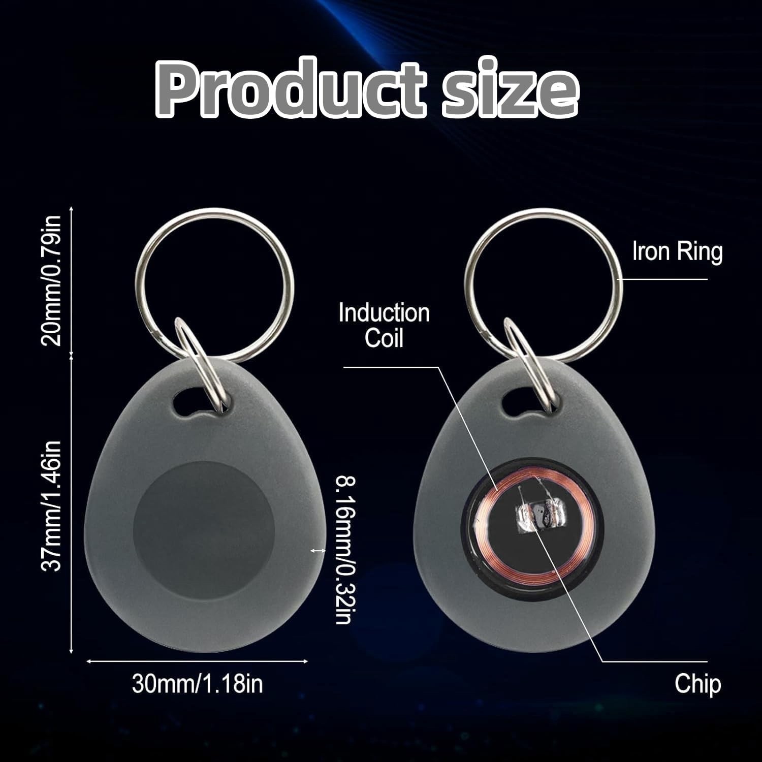 100 pcs Proximity Key Fobs 26 Bit AuthorizID Weigand Prox Keyfobs Keytags Token