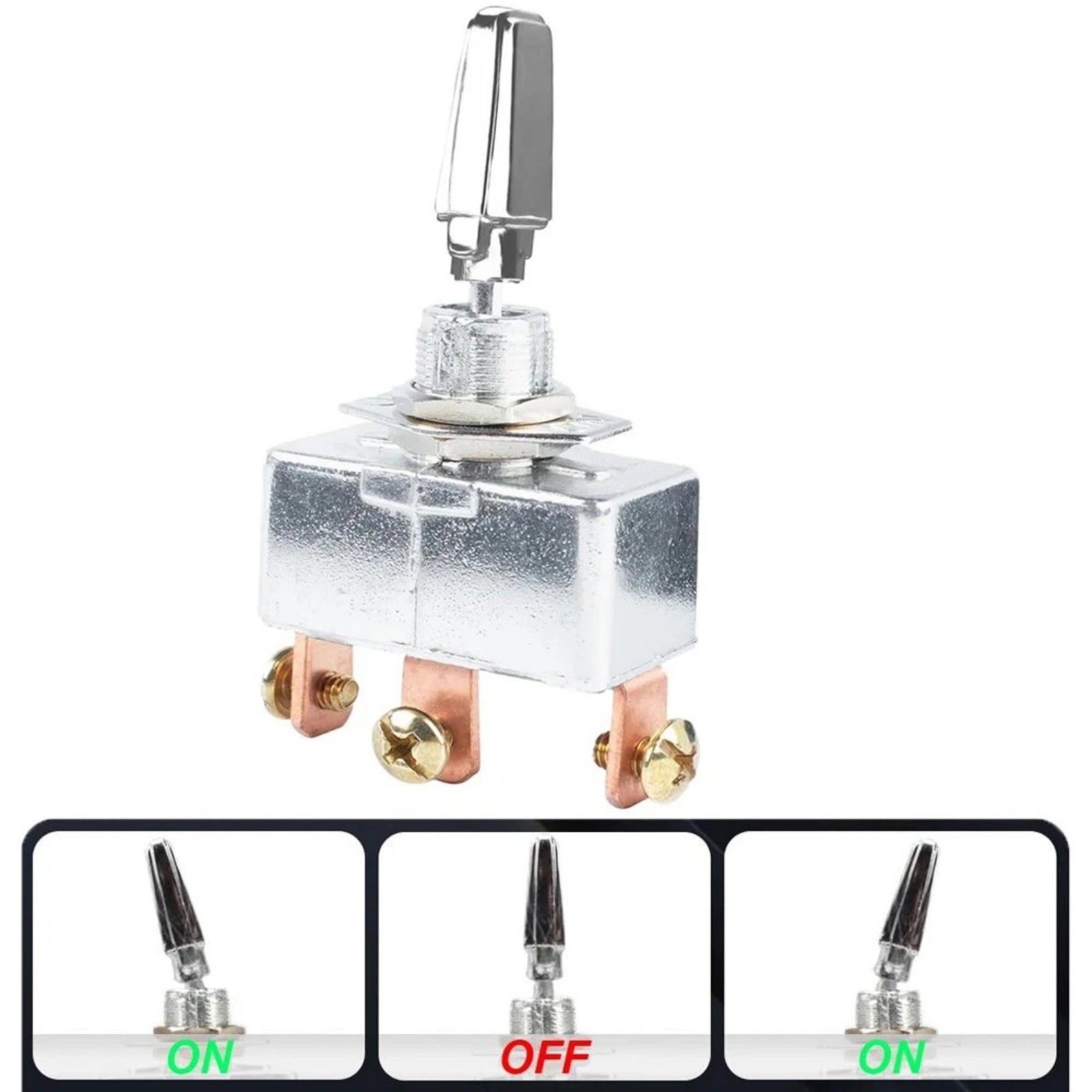 50A 12V DC Toggle Switch 3 Position ON-OFF-ON Pre-Wired for Vehicle Installation