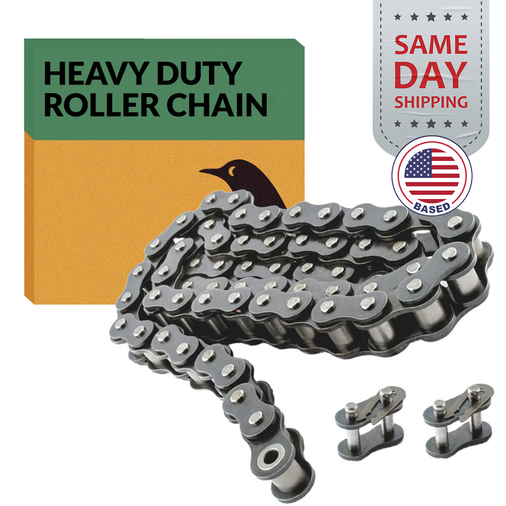 #180H Heavy Duty Roller Chain x 10 feet + 2 Connecting Links + Same Day Shipping