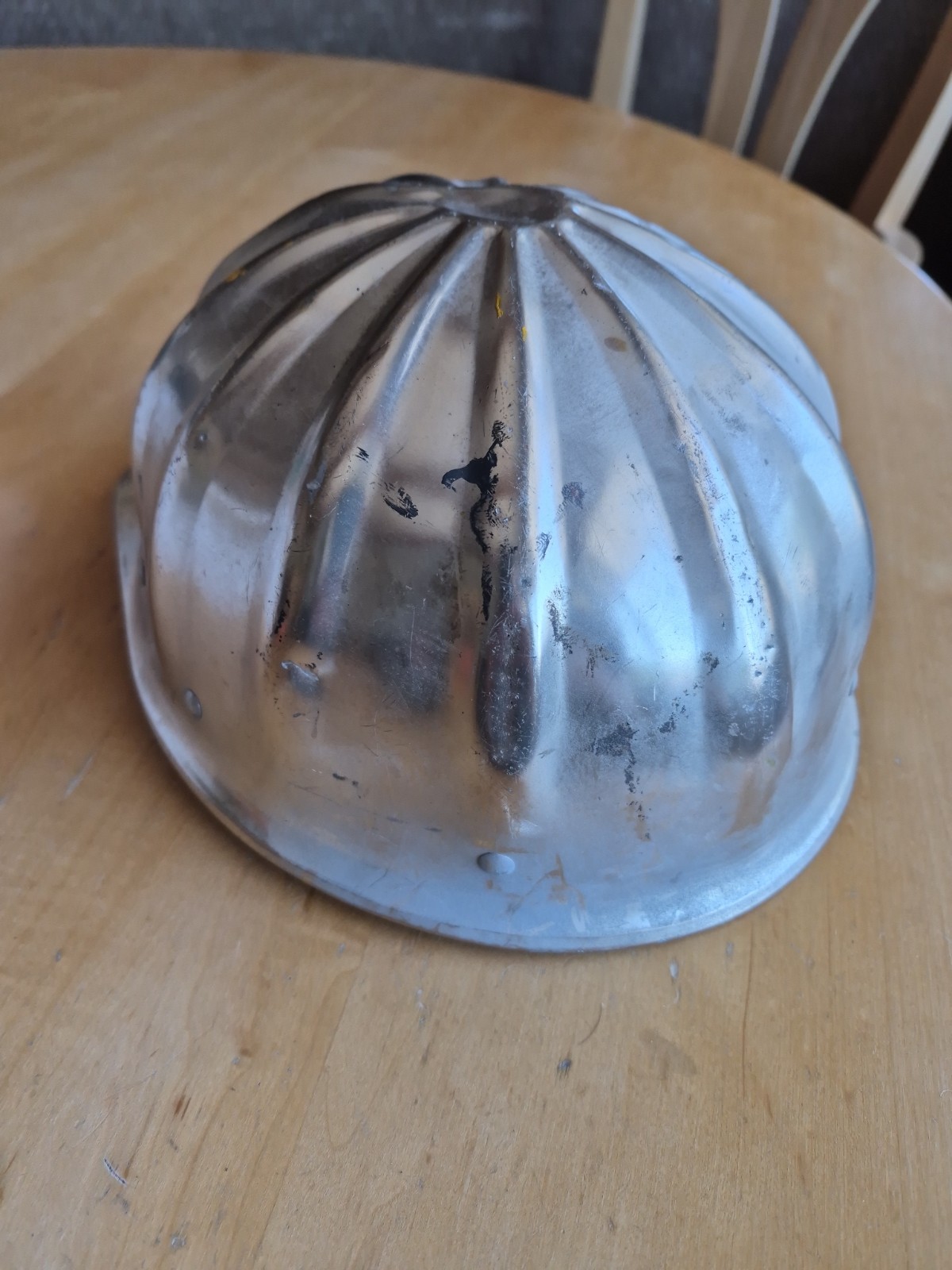 Vintage Fibre Metal Superlite Hard Hat Aluminum Safety Helmet USA