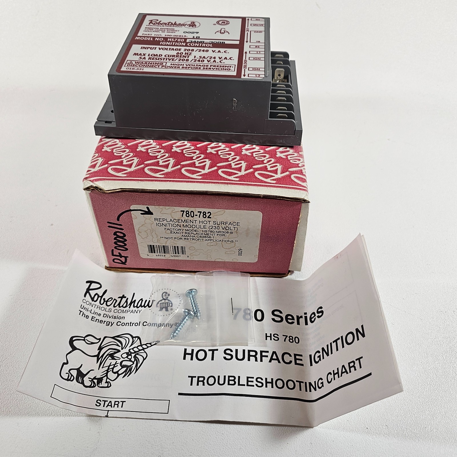 Robertshaw 780-782 Hot Surface Ignition Control Module HS780 NR308B 780 Series