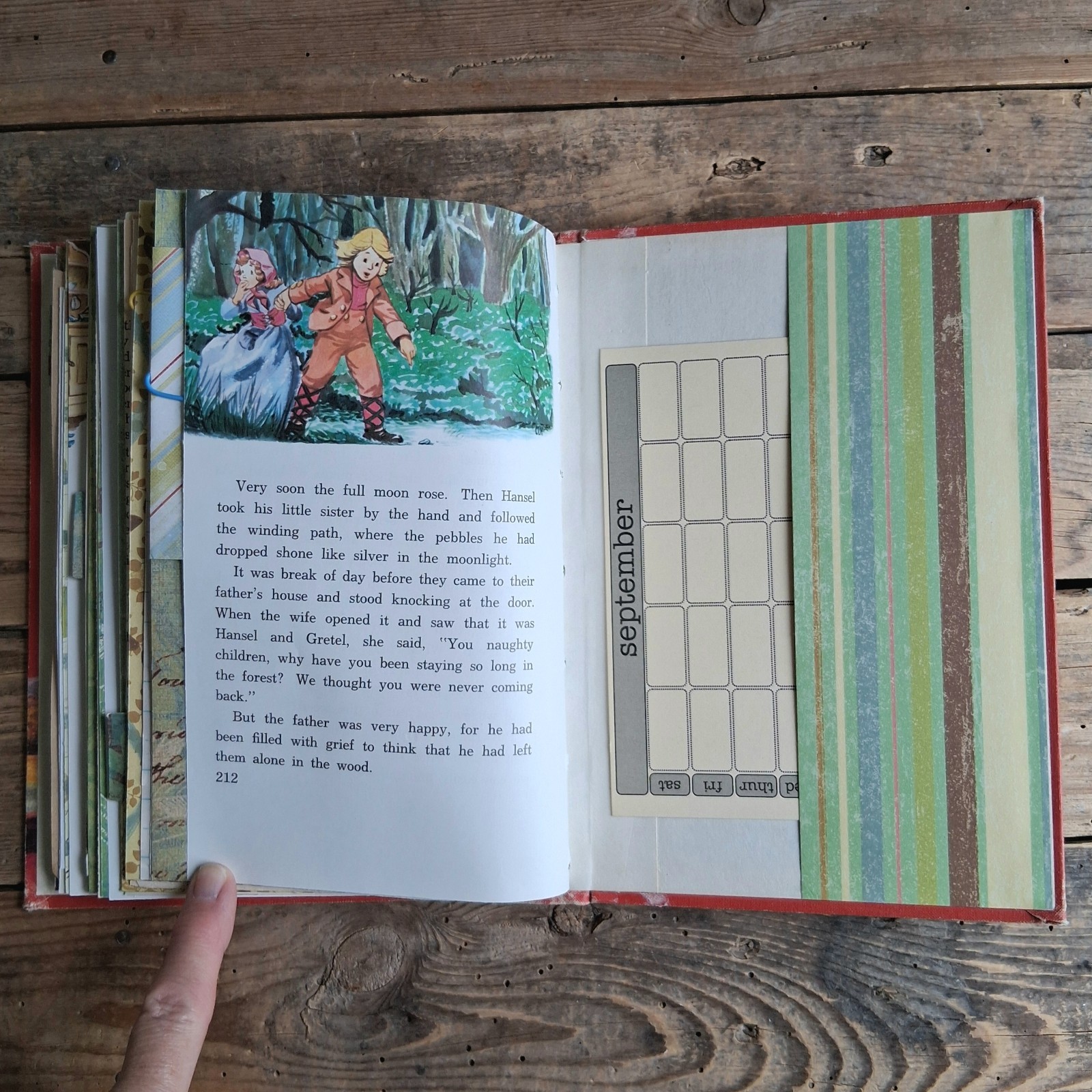 Handmade Junk Journal Vintage Textbook Cover Roads To Everywhere Blank Diary