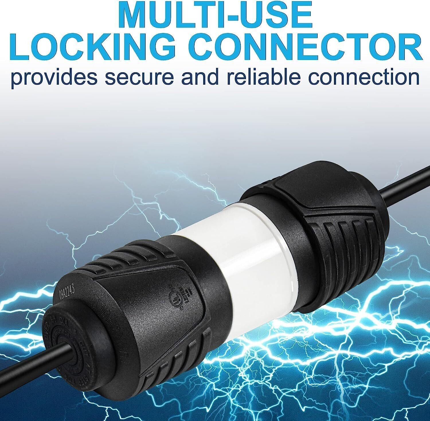 HQRP US Cord Connector NEMA L5-30C Locking Female Plug 30 Amp, 125 Volt, 2 Pole