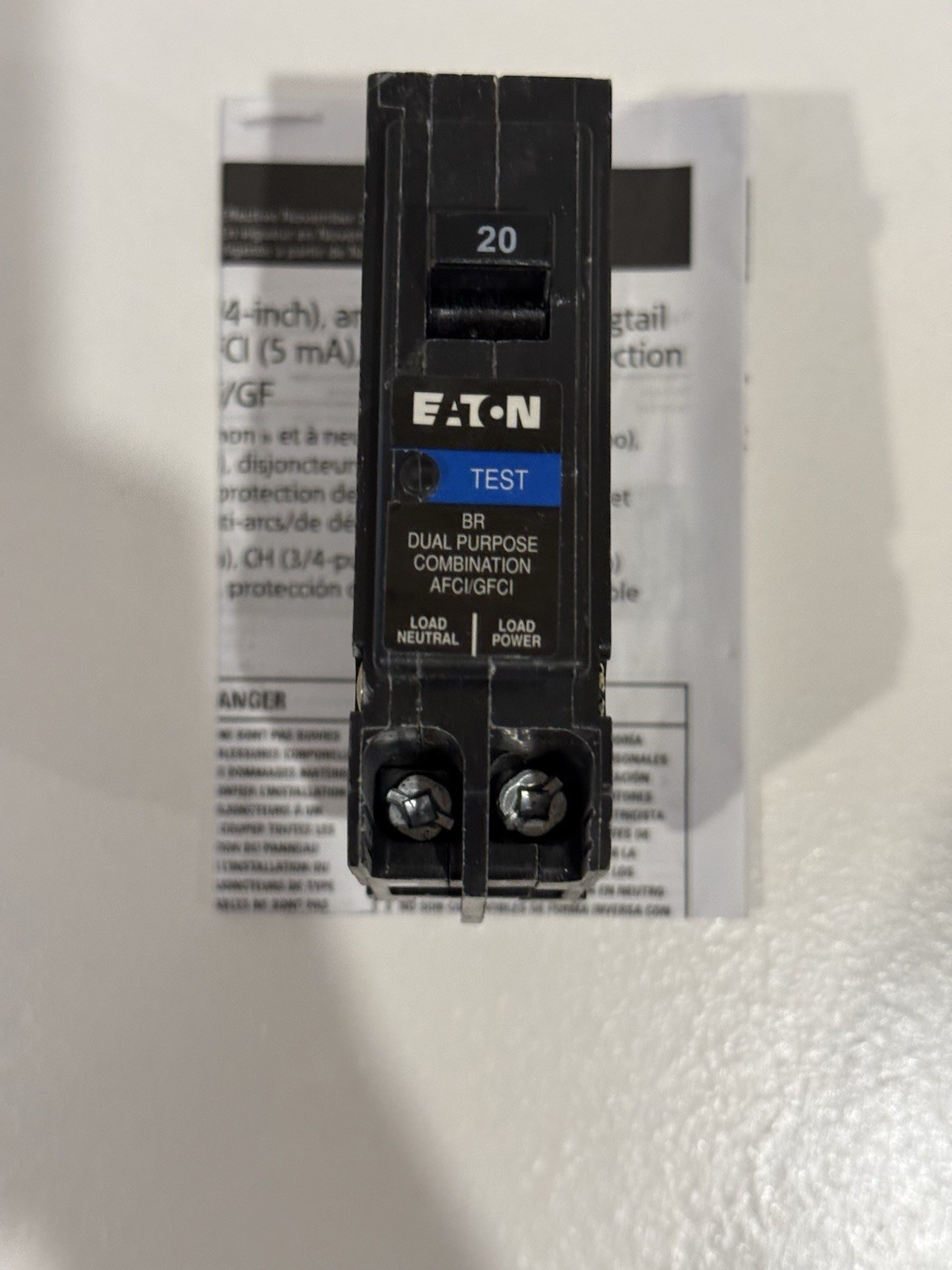 Eaton BRP120DF 120 20A 1-Pole Circuit Breaker *NOB*