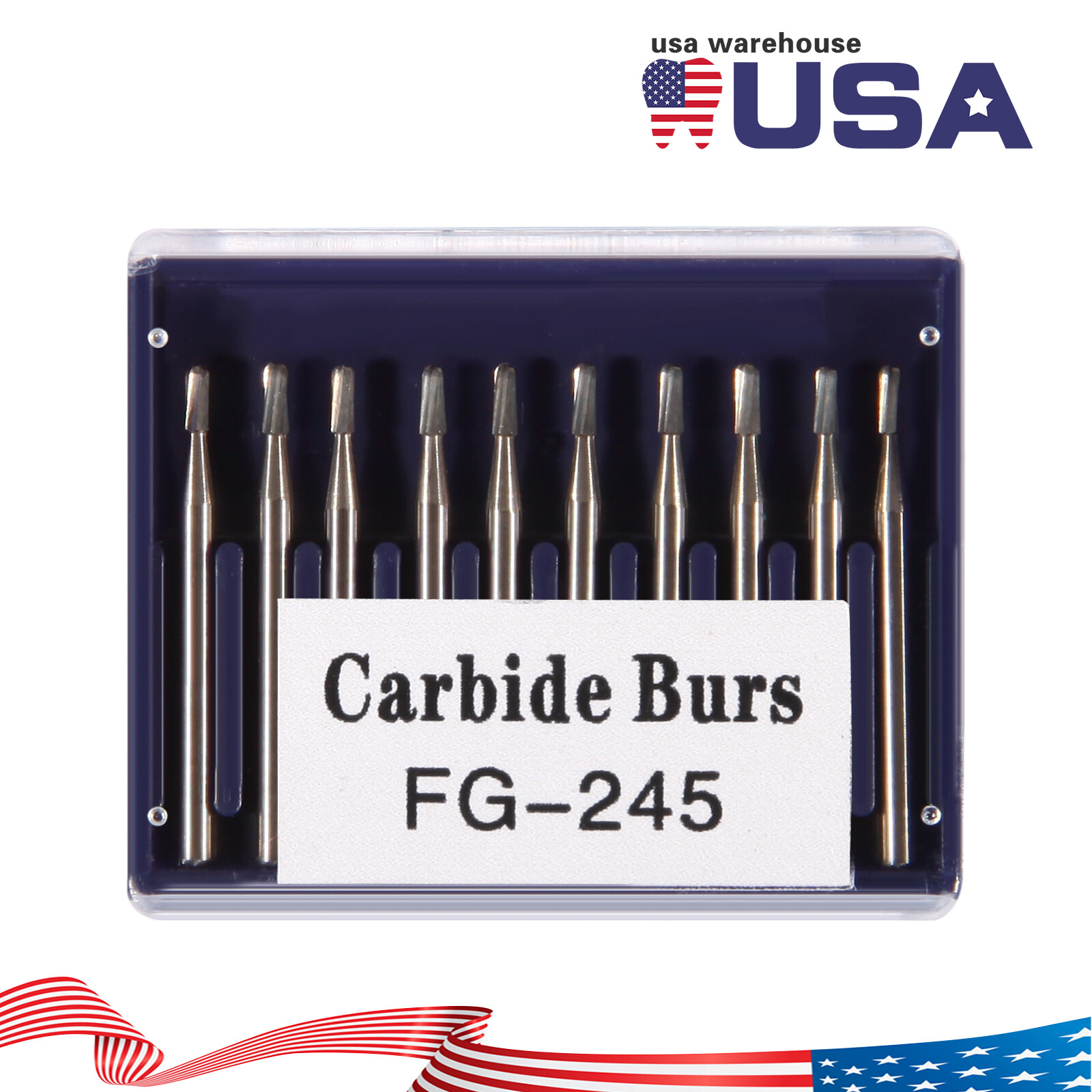 Dental Carbide Burs Tungsten Steel Burs FG #330 FG #245 for High Speed Handpiece
