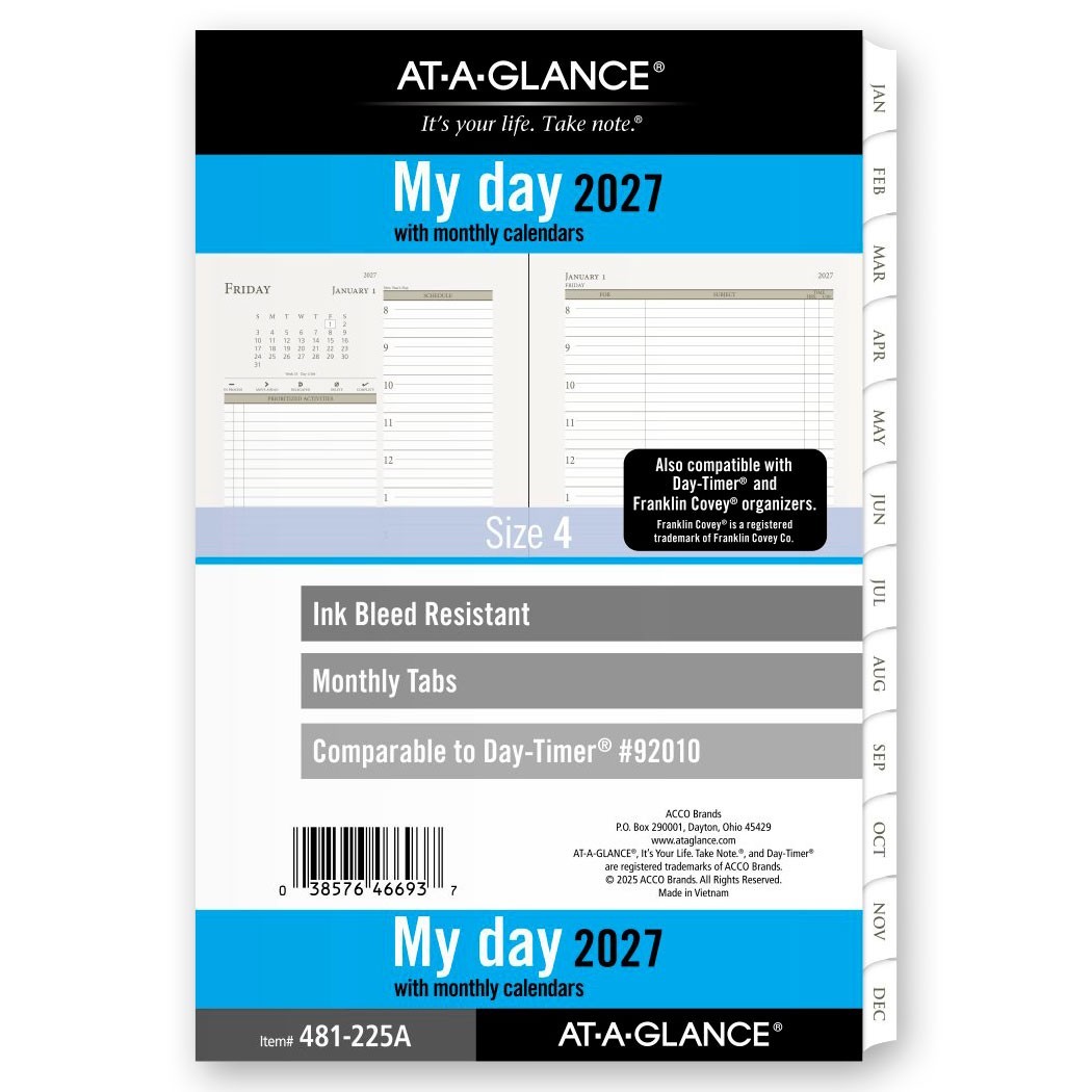 2026 At-A-Glance 481-225A Daily Monthly Planner Refill, Size 4, 5-1/2 x 8-1/2″
