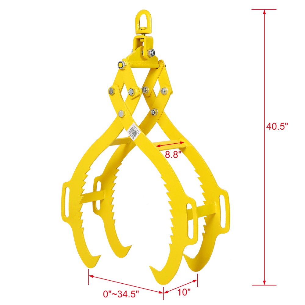 4 Claw Timber Log Lifting Tongs Grabber Tong 32 Inch Heavy Duty Logging Tool